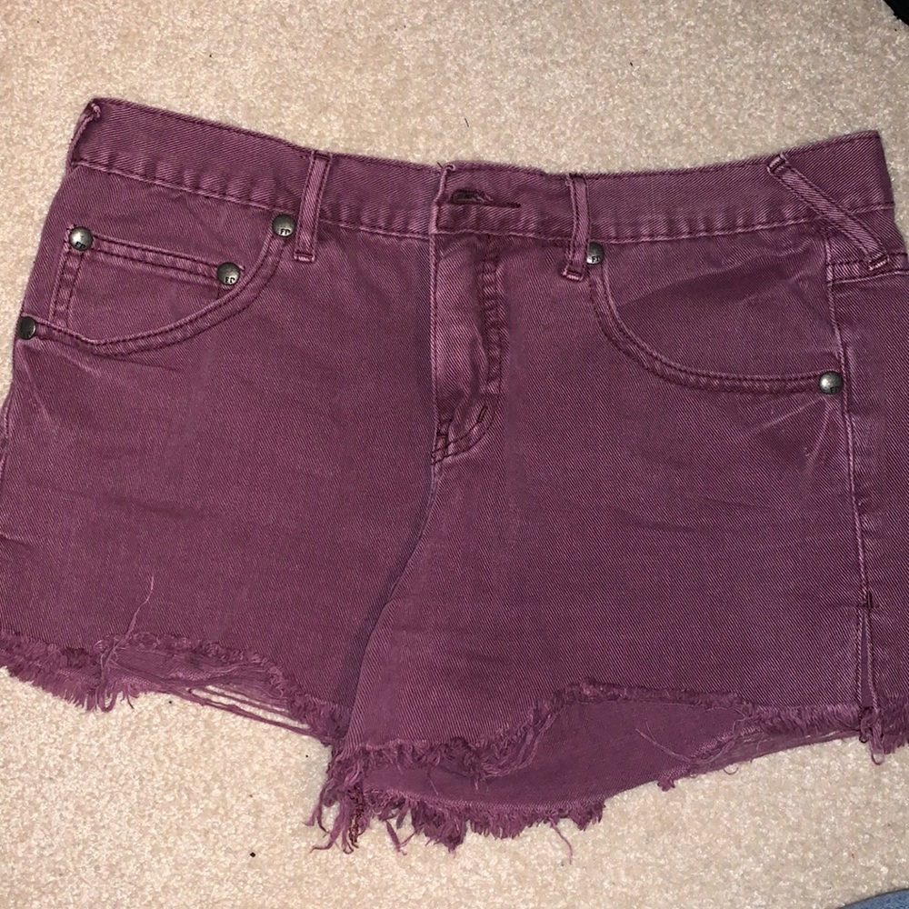 Free people purple denim shorts